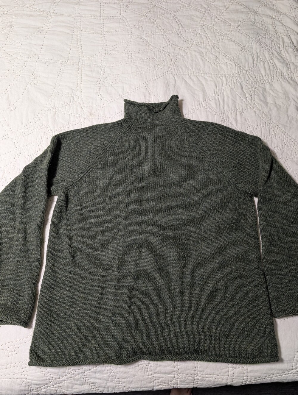 J Crew Oversized Wool Roll Neck Sweater Olive Green L